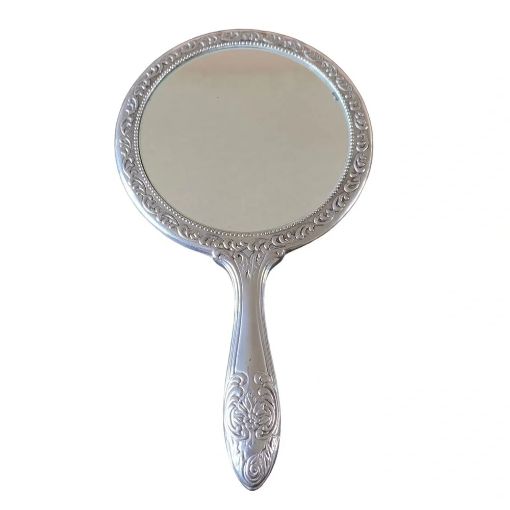 Vintage Mirror In Silver Color Metal